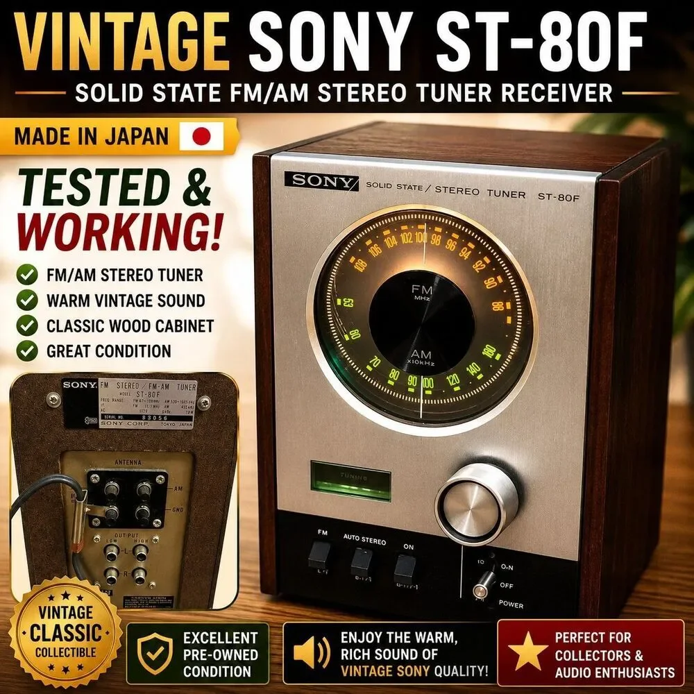 Vintage Sony ST-80F Solid State FM AM Stereo Tuner Receiver Japan Tested Working